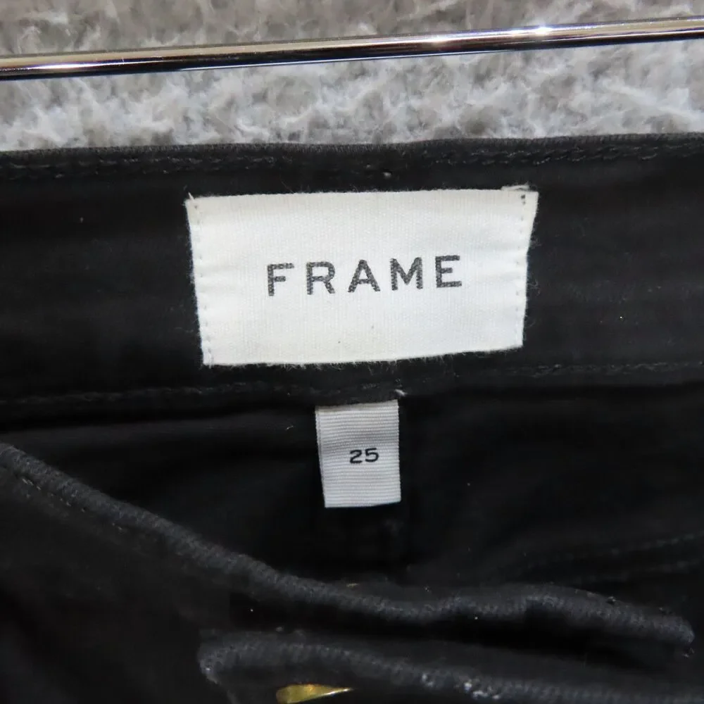 Frame Denim‎ Jeans 25 Le High Skinny Film Noir Black Mid Rise Ankle Stretch - Picture 8 of 11